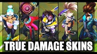 All New True Damage Skins Spotlight Senna Ekko Akali Yasuo Qiyana (League of Legends)