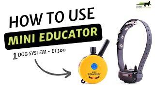 How to use your Ecollar Mini Educator - Et 300 One Dog System from Ecollar Technologies