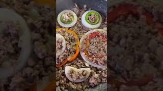 #ASMR||Cooking Stuffed Peppers and Onions With Natural Sound||Very Satisfying Meal