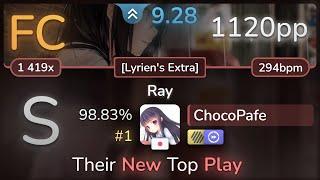 9.3⭐ ChocoPafe | PassCode - Ray [Lyrien's Extra] +HDDT 98.83% FC #1 | 1120pp - osu!