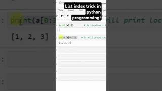 List index trick in python programming | Intelligence Logic #shorts #ai