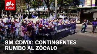 8M: Avanzan los primeros contingentes hacia el Zócalo, CDMX - Sábados de N+ FORO