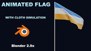 animated flag using cloth simulation in blender 2.90