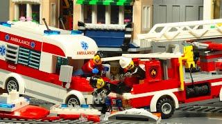 Lego City Emergency Ambulance Fire Truck Crash Fail