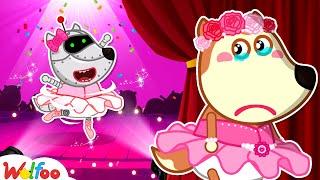 Robot vs Lucy, Who is the Best Ballerina? - Don't Feel Jealous, Lucy  @WolfooCanadaKidsCartoon