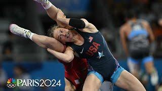 USA's Sarah Hildebrandt rolls her way into wrestling quarterfinals | Paris Olympics | NBC Sports