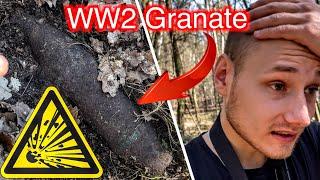 Scharfe Weltkriegs Granate im Wald mit Metalldetektor gefunden (WW2 Sondeln - Schatzsuche - KMBD)