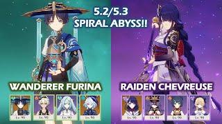 Wanderer Hypercarry & Raiden Chevreuse Overload 5.2 5.3 Spiral Abyss Floor 12 Genshin Impact