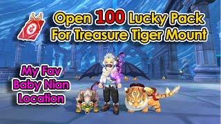 [ROX] Open 100 Lucky Pack, Will I Get Treasure Tiger Mount? Showing You My Fav Baby Nian Location