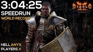 NEW HELL PALADIN SPEEDRUN - WORLD RECORD | 3:04:25 IGT | 3:08:12 RTA | DIABLO 2 RESURRECTED