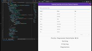 Flutter DataTable With Pagination Sorting And Filtering | Flutter PaginatedDataTable + Source Code