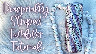 Diagonal Striped Glitter Tumbler Tutorial