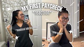 reacting to my first paycheck as a Medical Lab Scientist 