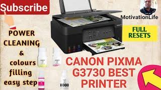 CANON 3730 Wi-Fi  INK FILLING , All Ink Tank Ink Flushing Button Cleaning Full