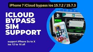 iPhone  7 iCloud bypass ios 15 up sim working bypass icloud lock till ios 16 support