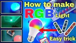 How to make REMOTE CONTROL RGB Light | from old LED bulb | New electrical work