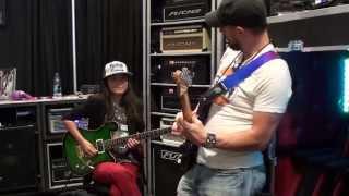 Jaden Carlson & Grant Reynolds: Cuttin' heads Zexcoil-FUCHS-Bump Cases booth Summer NAMM 2013