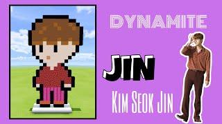 BTS Dynamite - JIN (Pixel Art) || ️ MINECRAFT TUTORIAL