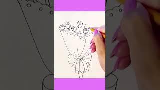 How to draw a flower bouquet  #art #drawing #easydrawing