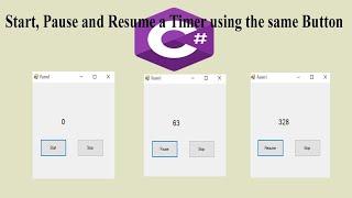 Start, Pause & Resume a Timer using the Same Button in C# Application