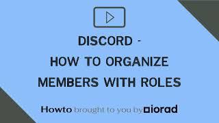 Discord -  How to organize members with roles in Discord