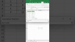 Descriptive Statistics in Excel in 60 Seconds!  #DataAnalysis #excel