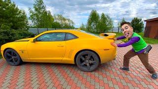 Mr. Joe with Steering Wheel VS Mr. Joker on Chevrolet Camaro Kids Video