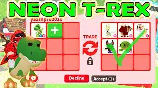 *BIG WINS* TRADING NEON T-REX (WHAT PEOPLE OFFER) IN ADOPT ME! ROBLOX