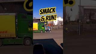 He Bumped a Truck and Bolted! Rookie Move!  #truckdriver #lkw #camion #bigrig #crash #fail
