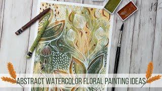 Abstract Watercolor Floral Painting Ideas