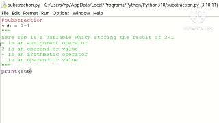 arithmetic operations 1 in python