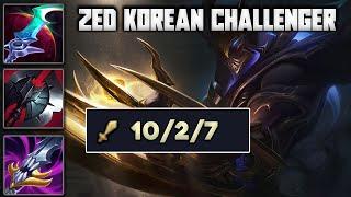 This Is How A Korean Challenger Plays Zed (Full Game VOD) | Korean Challenger Patch 14.22