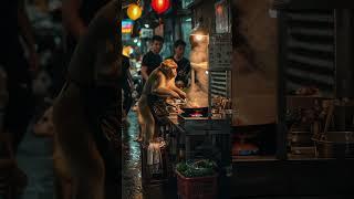 Asian street food monkey chef #monkey #food #cooking #fyp #viral