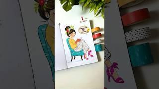 Washi tape illustration #illustration #washitape #scrapbooking #satisfying #ytshorts #shorts #art