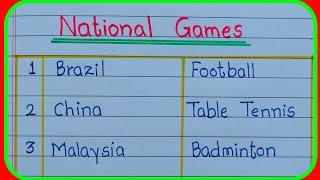 10 National games name| 10 country National game|National games of different countries