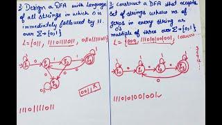 Construct a DFA where 0 is immediately followed by 11 | Designing DFA.