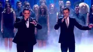 Richard and Adam FinalBGT2013 sing "The Impossible Dream" Including Simon Cowell Get hit by eggs