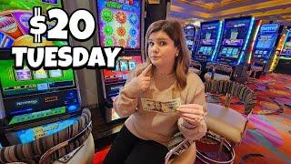 I Put Only $20 in 10 Slot Machines... Watch What Happens Next!