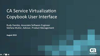 Copybook User Interface in CA Service Virtualization