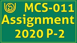 MCS-011 Problem Solving and Programming Free assignment 19-20 | MCS-011 assignment download 2020 P-2