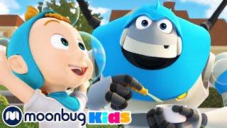 Blowing Bubbles - with Subtitles | Arpo the Robot | Cartoons for Kids | Moonbug Literacy