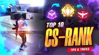 TOP 10 CLASH SQUAD RANK PUSH TIPS | HOW TO WIN EVERY CS RANK  WITH RANDOM PLAYERS | FREE FIRE TIPS