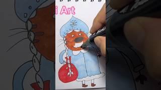 Раскраска Три КотаНовогодний сборник #dandiart #coloring #раскраска