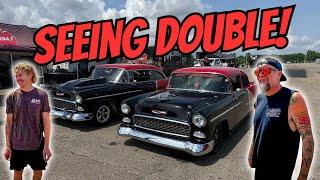 Twin '55 Chevy's! Street Racing Channel Billy Brings His Belair Over For a Comparison! Let's Cruise!