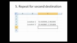 Calculate distance in Microsoft Excel using latitudes and longitudes.