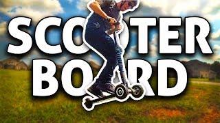 SCOOTERBOARD!! 16 MPH  Lean-to-Steer Electric Scooter/Skateboard REVIEW