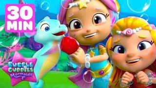 Best Seahorse Songs, Rescues & Scenes for 30 Minutes! | Bubble Guppies Mermaids