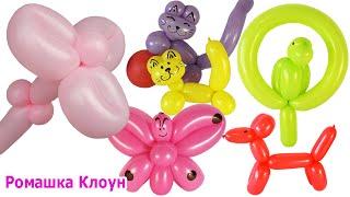 СОБАЧКА бабочка ЦВЕТОЧЕК попугай КОТИК из шариков СДЕЛАЙ САМ One Balloon Animals FIGURAS CON GLOBOS