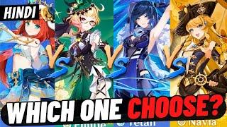 [Hindi] Which One You Should PULL ? - Navia Vs Nilou Vs Emilie Vs Yelan - Genshin 4.8