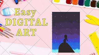 Quick and Easy Digital art for beginners | using free app | ibis paint X #digitalart #basic